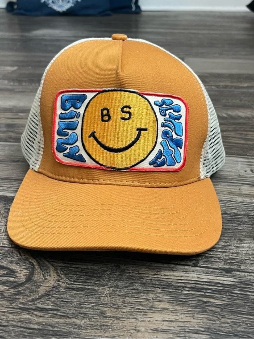 Billy Strings Imogene & Willie Mustard Yellow Trucker Hat with Smiley Patch